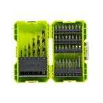 Coffret antichocs empilable 38 accessoires de perage - vissage - porte embouts rak38sdd - ryobi