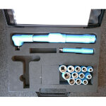 Coffret cl� dynamom�trique � cliquet 8 - 60nm isol� bleu carr� 1 / 2 + 12 douilles 12 pans + prolong ...