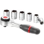 Coffret cliquet 1 / 4 facom - r. 360packpb (6 douilles 6 pans) - cl� a cliquet performante - gris