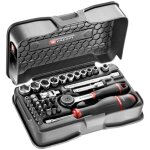 Coffret cliquet + douilles 1 / 4'' 6 pans - r. 161 - 6p6pb - ce produit de marque est neuf. - facom