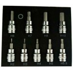 Coffret cliquet et douilles jeu de 9 douilles hexagonales pour cl� allen m�trique 3 / 8' dr drive 2 - ...