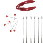 Coffret crustac�s - pique fourchette et pince - bois - livraison gratuite