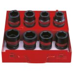 King tony - coffret de douilles 1' choc pouces 6 pans, 8 pices 15 / 16'  1 - 5 / 8'