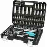 Coffret de douilles embouts et cl�s � cliquet 108 pi�ces, cliquet r�versible 1 / 2' et 1 / 4', rallonges, ...