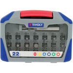 Coffret d'embouts de vissage standard 22 pices ? 21 embouts de vissage + 1 porte - embout magntique ...