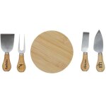 Coffret fromages - couteau et planche - 14 x 14 cm - bois - livraison gratuite