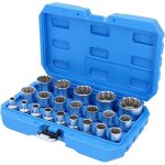 Coffret jeu de douilles 1 / 2  (12, 7mm) 21 - pcs douze pans 8 - 36mm cannelure embouts cl� dynamom�trique ...