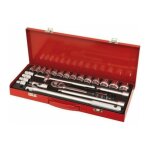 Drakkar equipement - coffret mtallique de douilles 1 / 2 24 pieces drakkar tools - s10756