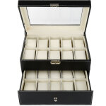 Coffret  montre bote en cuir cadeau homme prsentoir 20 montres