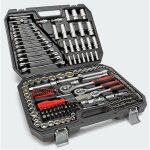 Coffret  outils 3 cliquets, clefs plates, coffret complet, 215 pices