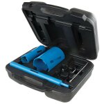 Coffret scies trepans diamantees 27, 53, et 106 mm 7 pieces 1 / 2 bsp