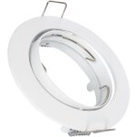 Collerette downlight ronde orientable pour ampoule gu10 / gu5. 3 coupe  72mm blanc