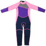 Combinaison n�opr�ne manches longues fille - hisea m121 pour plong�e, surf et randonn�e palm�e