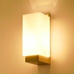 Comely ? applique murale en bois massif e27 ? abat - jour en verre blanc ? �clairage d'ambiance pour ...