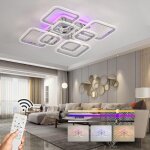 Comely - lafonnier led, luminaires int�rieur avec 8 carr�s led, �clairage de plafond design color�, lustre ...