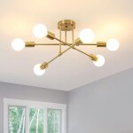 Comely - lustre plafonnier industriel, 6 lumi�res e27 lampe de plafond vintage en metal, plafonnier sputnik ...