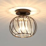 Comely - plafonnier en cristal moderne , mini plafonnier en cristal noir e27, plafonnier en cristal semi ...