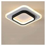 Comely - plafonnier led moderne, 21w 3000lm lampe de plafond noir carr�, luminaire plafonnier en acrylique ...