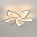 Comely plafonnier led moderne, 48w 6500lm en acrylique, fleur de forme cr�ative, 5 t�tes, blanc chaud ...