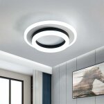 Comely - plafonnier led moderne, lampe de plafond 24w, 1920 lumen 6000 k, luminaire plafonnier blanc ...