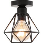 Comely plafonnier vintage industriel, douille e27, cage en m�tal r�tro, luminaire de plafond suspendu, ...