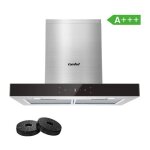 Hotte aspirante tactile 60cm 650 m� / h classe �nerg�tique a + + + 4 vitesse - agiter filtre � charbon ...