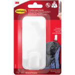 Command - crochet blanc, extra - large xl heavy duty, 1 crochet + 2 bandes adh�sives, pour objets d'int�rieur ...