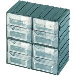 Commode terry vision 13 pour petites pie'ces avec 8 compartiments tiroirs a' corps vert et tiroirs transparent ...