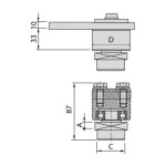 Comunello - gond haut 88 de portail pour tube 40 mm - communello