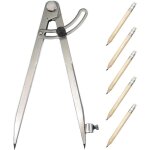 Compas de mesure en acier au carbonne avec 5pcs crayons compas de pr�cision r�glage pour jauge de marquage ...