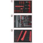 Composition de 215 outils de qualit� pour 3 tiroirs de servante