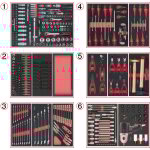 Composition d'outils 6 tiroirs pour servante, 428 pices