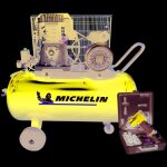 Michelin - compresseur 100 litres à gros débit d'air avec coffret clé à choc Michelin - compresseur 100 litres à gros débit d'air avec coffret clé à choc