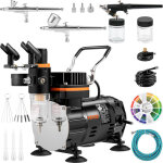Compresseur aerographe professionnel kit aerographe complet double action pistolet aerographe 0, 2 / ...