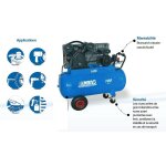 Abac - compresseur bi - cylindre en v - 3cv 100 litres 19, 8 m3 / h 9bar - vcf2 / 100 cm3