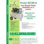 Lacme - compresseur mobile twinair 20 / 100m 20 m / h mono 100l 11 bar - 462100