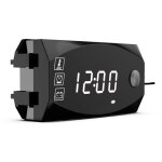 Compteur 3 en 1 pour moto, moto, voiture, bateau, bateau : horloge num�rique led, thermom�tre, voltm�tre, ...