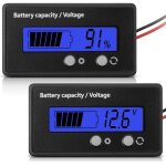 Compteur de batterie dc 12v 24v 36v 48v 60v 72v 84v avec alarme, r�glage avant et cl� commutation, indicateur ...