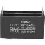 Condensateur cbb61 pour moteur de ventilateur, condensateur plastique de d�marrage 350 vca 10 uf + - ...