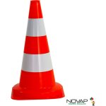 Cone 2 bandes blanches 50cm novap