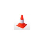 C�ne de chantier 35cm pvc orange - 1 bande peinture blanche vinmer - 141111
