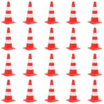 Cnes de signalisation rflchissants 20pcs rouge et blanc 50cm