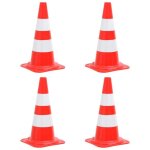 C�nes de signalisation r�fl�chissants 4 pcs rouge et blanc 50cm vidaxl