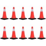 Vidaxl ? lot de 10 c�nes de signalisation r�fl�chissants 50 cm ? pehd robuste ? bonne visibilit� nocturne ...