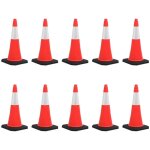 Cnes de signalisation rflchissants  base lourde 10 pcs 75cm