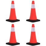 C�nes de signalisation r�fl�chissants � base lourde 4 pcs 50 cm vidaxl