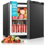 Cong�lateur 32 l, thermostat r�glable sur 7 niveaux, porte r�versible, - 22 �c, 43 db, noir, forhere