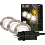 Connect to shine kit de d marrage kebony avec 3 spots led encastrables au sol, ip67