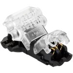 Connecteur type t 2 p�les pour c�ble non d�nud� de 0, 5mm pour ruban led ip40 monochrome