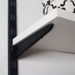 Console pour �tag�re double 50mm ? acier noir mat ? longueur 170mm ? charge 50kg ? fixation cr�maill�re ...